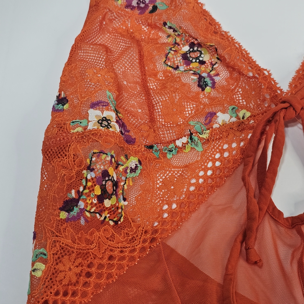 Savage X Fenty Babydoll Sheer Mesh Floral Lace Lingerie Sz XL Straps Romantic - Picture 7 of 8
